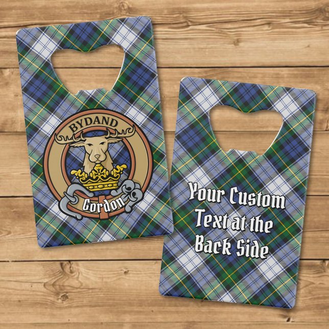 Clan Gordon Crest over Dress Tartan Credit Card Bottle Opener (Creator Uploaded)