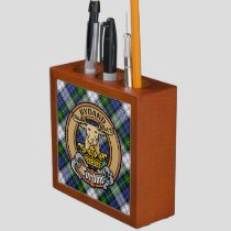 Clan Gordon Crest over Dress Tartan Desk Organizer