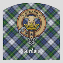 Clan Gordon Crest over Dress Tartan Door Sign