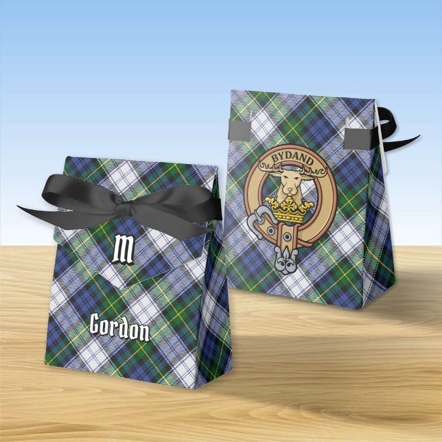 Clan Gordon Crest over Dress Tartan Favor Box (Creator Uploaded)