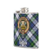 Clan Gordon Crest over Dress Tartan Flask (Left)