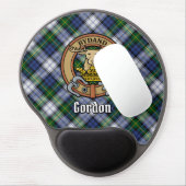 Clan Gordon Crest over Dress Tartan Gel Mouse Pad (Left Side)