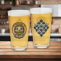 Clan Gordon Crest over Dress Tartan Glass