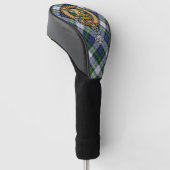Clan Gordon Crest over Dress Tartan Golf Head Cover (Angled)