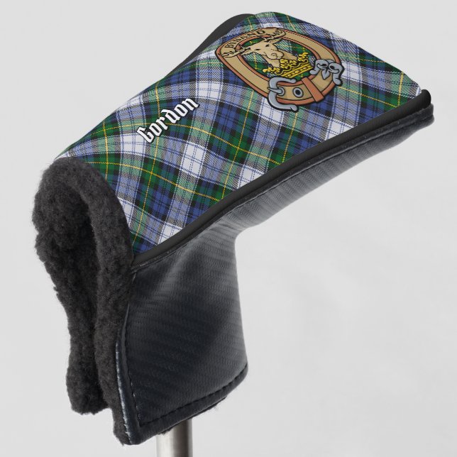 Clan Gordon Crest over Dress Tartan Golf Head Cover (3/4 Front)