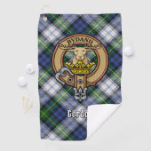 Clan Gordon Crest over Dress Tartan Golf Towel (InSitu)