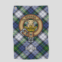 Clan Gordon Crest over Dress Tartan Golf Towel