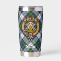 Clan Gordon Crest over Dress Tartan Insulated Tumbler