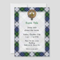 Clan Gordon Crest over Dress Tartan Invitation