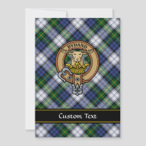 Clan Gordon Crest over Dress Tartan Invitation