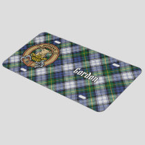 Clan Gordon Crest over Dress Tartan License Plate