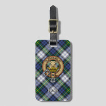 Clan Gordon Crest over Dress Tartan Luggage Tag