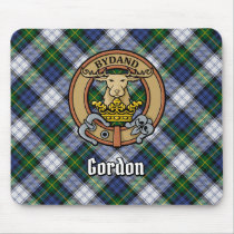 Clan Gordon Crest over Dress Tartan Mouse Pad