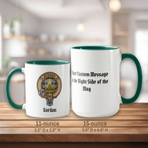Clan Gordon Crest over Dress Tartan Mug