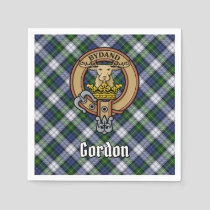Clan Gordon Crest over Dress Tartan Napkins