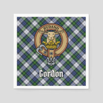 Clan Gordon Crest over Dress Tartan Napkins