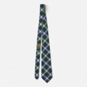 Clan Gordon Crest over Dress Tartan Neck Tie (Back)