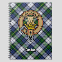 Clan Gordon Crest over Dress Tartan Notebook