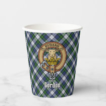 Clan Gordon Crest over Dress Tartan Paper Cups