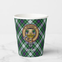 Clan Gordon Crest over Dress Tartan Paper Cups