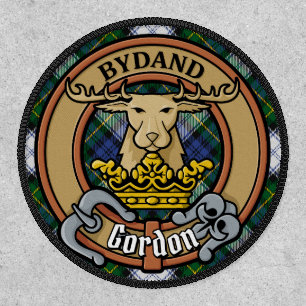 Clan Gordon Crest over Dress Tartan Patch