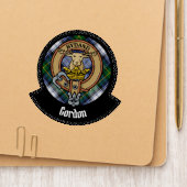 Clan Gordon Crest over Dress Tartan Patch (On Folder)