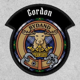 Clan Gordon Crest over Dress Tartan Patch