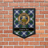 Clan Gordon Crest over Dress Tartan Pennant (Insitu 1)