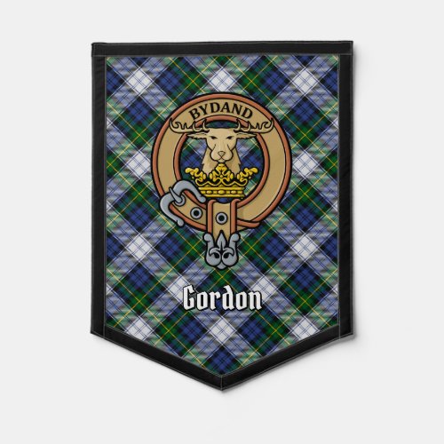 Clan Gordon Crest over Dress Tartan Pennant