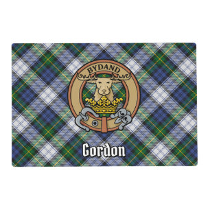 Clan Gordon Crest over Dress Tartan Placemat