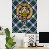 Clan Gordon Crest over Dress Tartan Poster (Home Office)