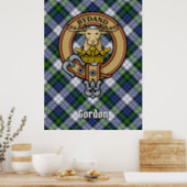 Clan Gordon Crest over Dress Tartan Poster (Kitchen)