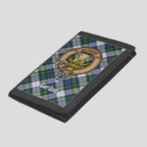 Clan Gordon Crest over Dress Tartan Trifold Wallet