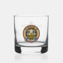 Clan Gordon Crest over Dress Tartan Whiskey Glass
