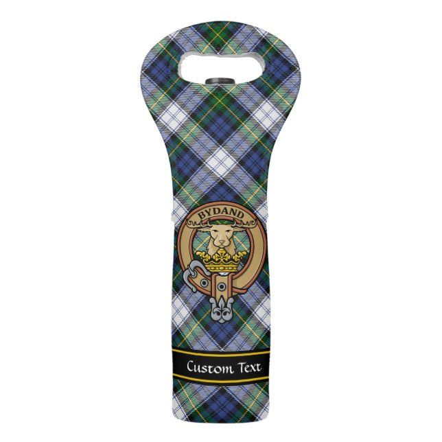 Clan Gordon Crest over Dress Tartan Wine Bag (Front)
