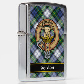 Clan Gordon Crest over Dress Tartan Zippo Lighter (Right)