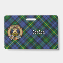 Clan Gordon Crest over Tartan Badge