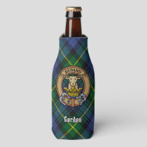 Clan Gordon Crest over Tartan Bottle Cooler