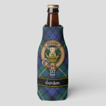Clan Gordon Crest over Tartan Bottle Cooler