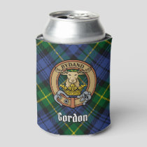 Clan Gordon Crest over Tartan Can Cooler