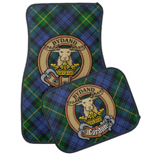Clan Gordon Crest over Tartan Car Floor Mat