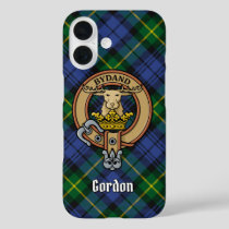 Clan Gordon Crest over Tartan iPhone 16 Case