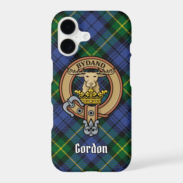 Clan Gordon Crest over Tartan Case-Mate iPhone Case (Back)