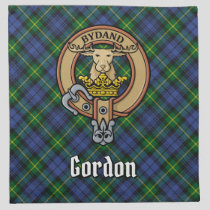 Clan Gordon Crest over Tartan Cloth Napkin