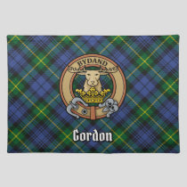 Clan Gordon Crest over Tartan Cloth Placemat