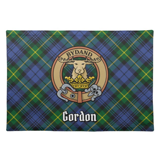 Clan Gordon Crest over Tartan Cloth Placemat (Front)
