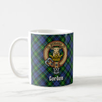 Clan Gordon Crest over Tartan Coffee Mug