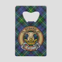 Clan Gordon Crest over Tartan Credit Card Bottle Opener