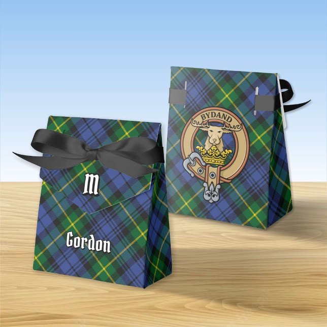 Clan Gordon Crest over Tartan Favor Box (Creator Uploaded)