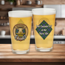 Clan Gordon Crest over Tartan Glass